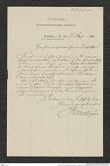 Nachlass Franz Steindachner, Brief von H. Maltzan an Franz Steindachner (26.03.1881), Inv.Nr. 323.03, Seite 1